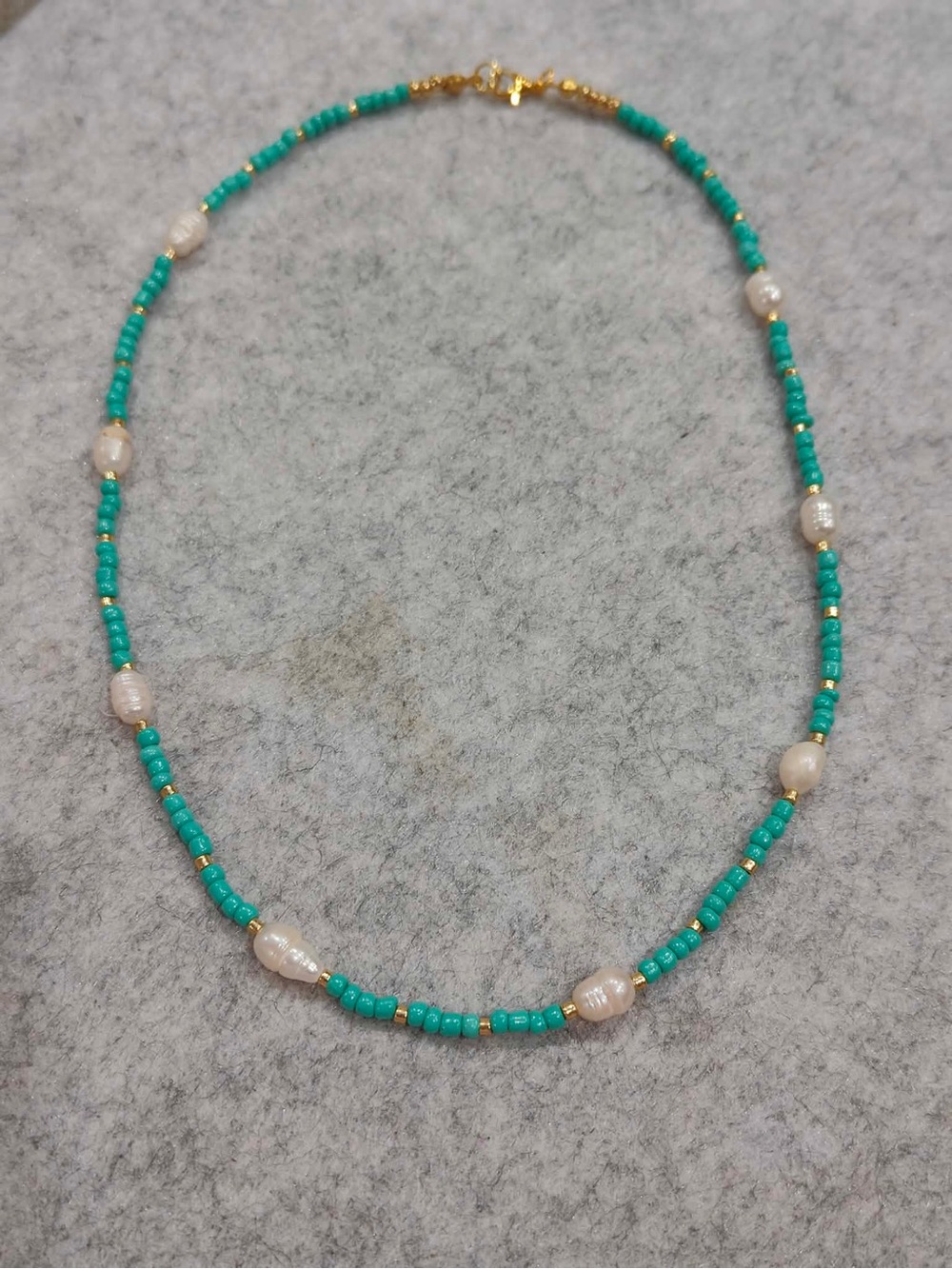 Turquoise Beaded with Freshwater Pearls Necklace